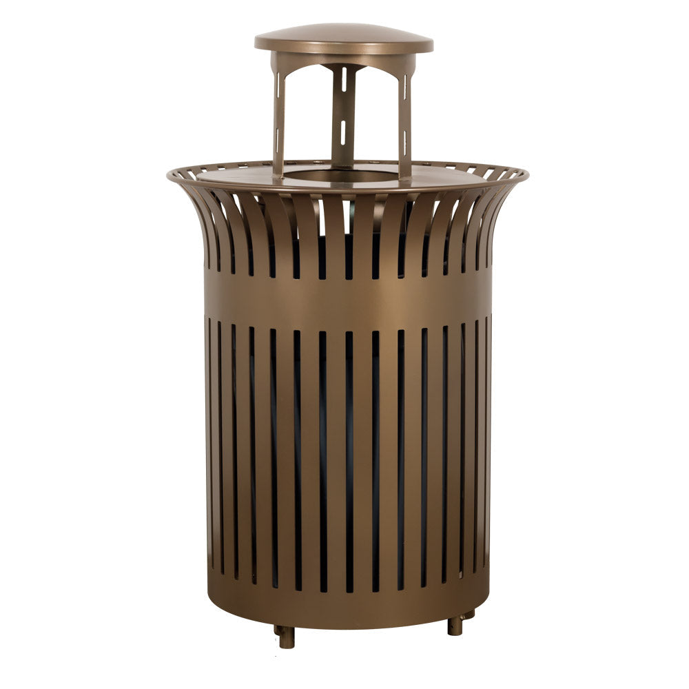 Festival Covered Aluminum Waste Receptacle