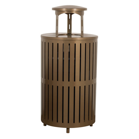 Village Covered Aluminum Waste Receptacle
