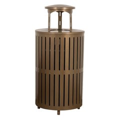 Village Covered Aluminum Waste Receptacle