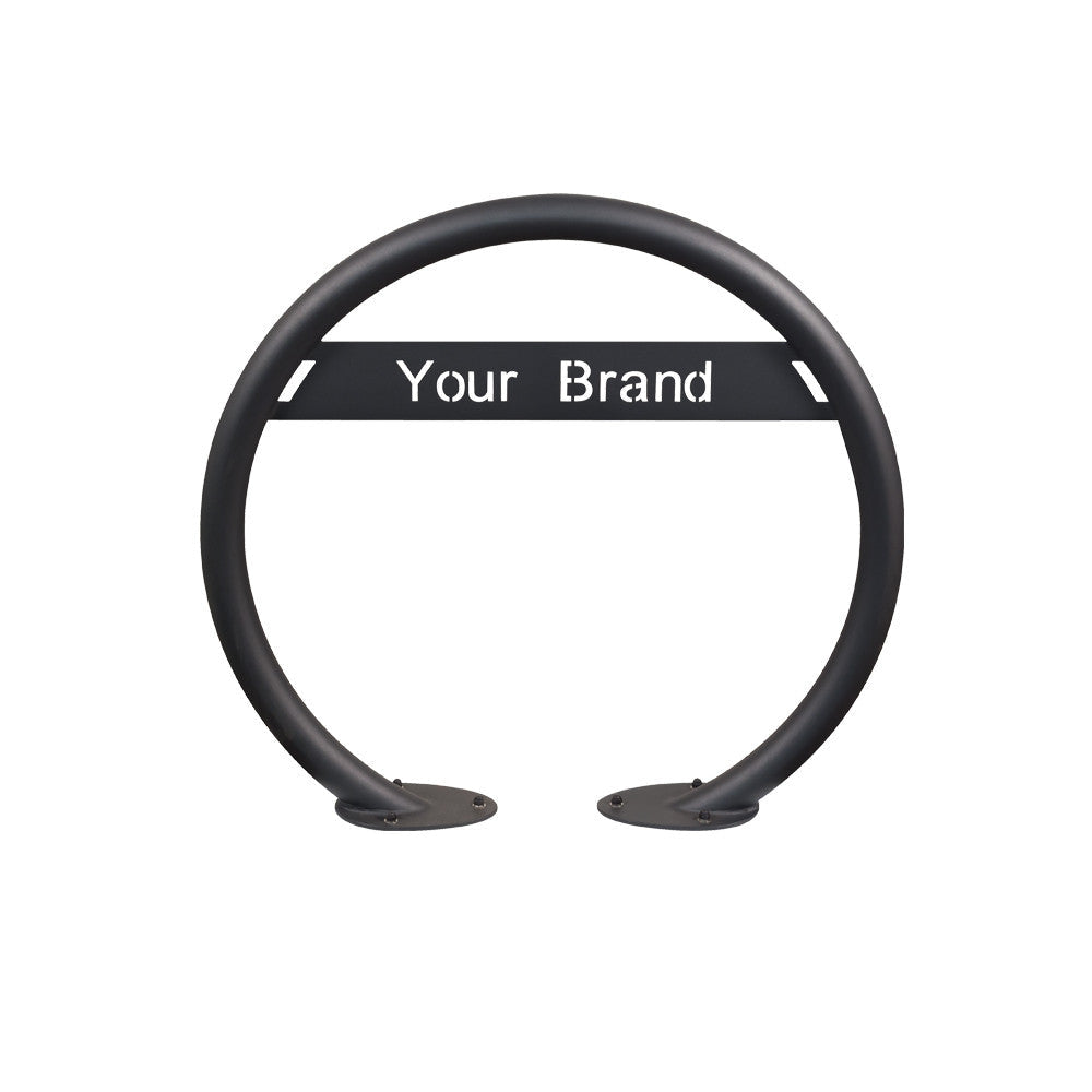 Halo Bicycle Rack with Custom Cut Panel
