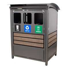 Ecostream Waste/Recycle Receptacle with enviro-wood accents
