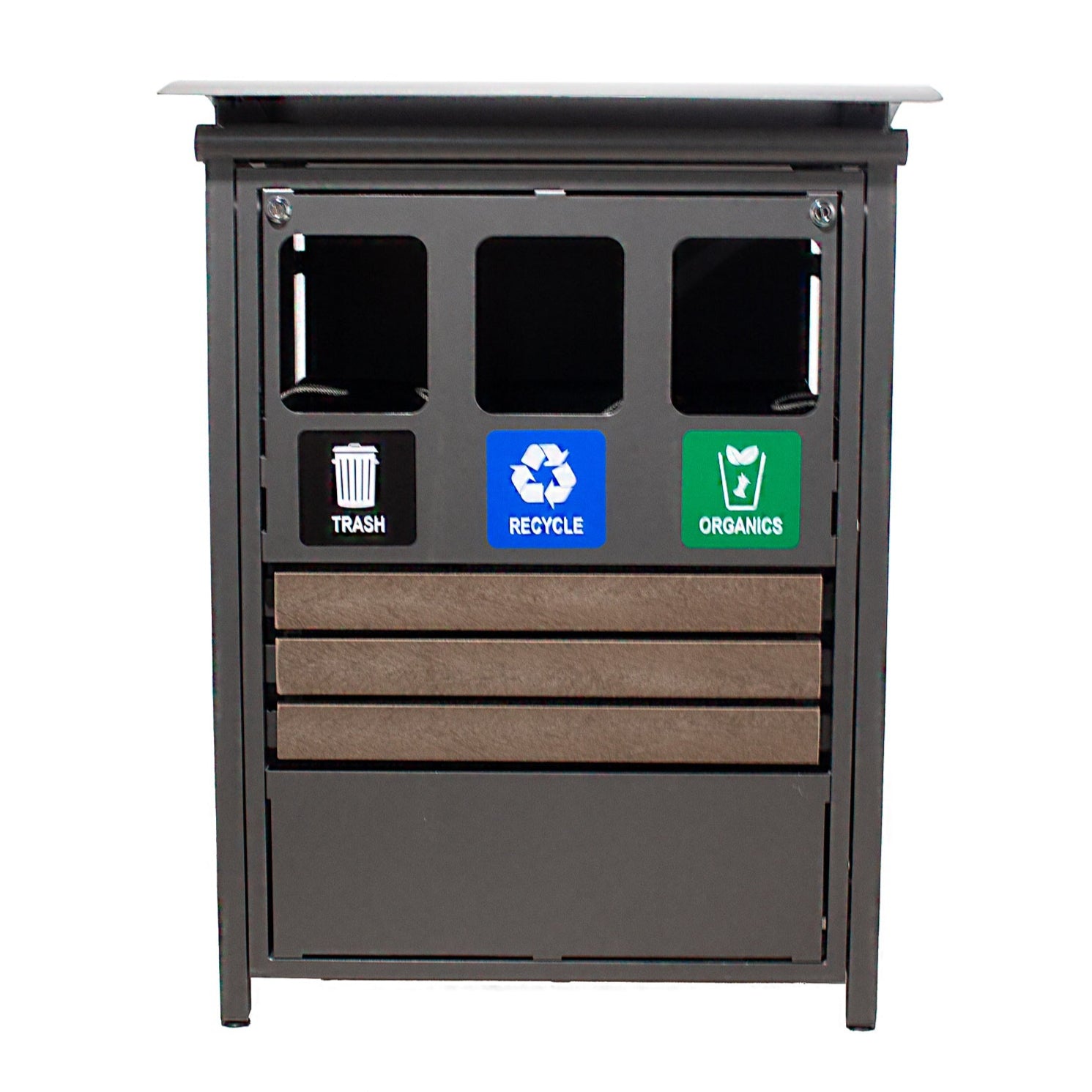 Ecostream Waste/Recycle Receptacle with enviro-wood accents