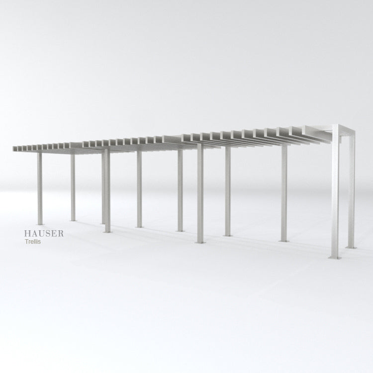 Trellis with Aluminum 2" x 5" Underhanging Vertical Purlins, Alt View