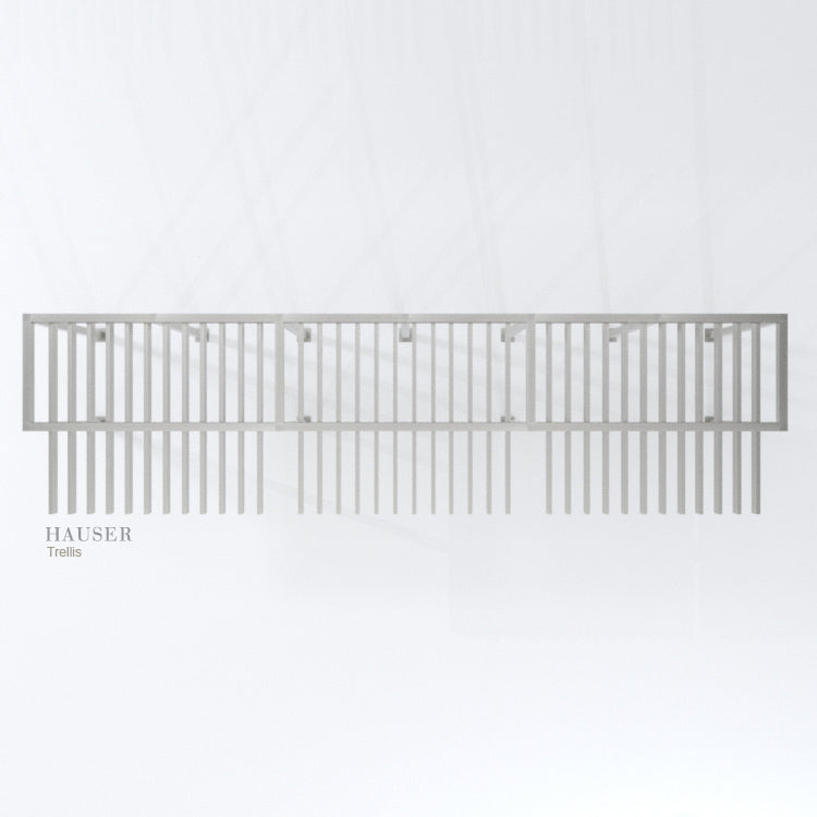 Trellis with Aluminum 2" x 5" Underhanging Vertical Purlins, Top View