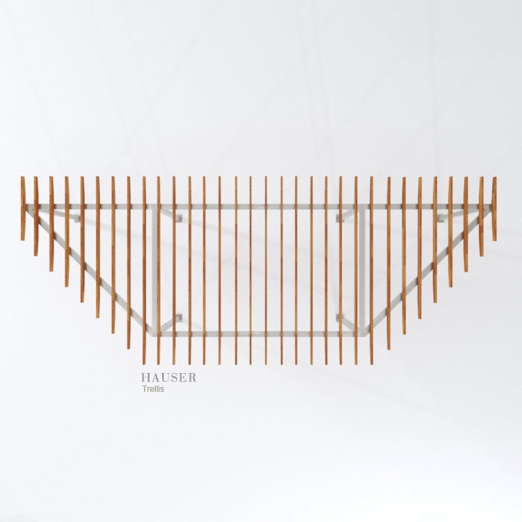 Trapezoidal Trellis with Cedar Overhanging Vertical Purlins, Top View