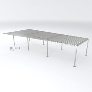 Trellis with Aluminum Overrhanging Horizontal Tapered Length Purlins, Hero View